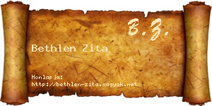 Bethlen Zita névjegykártya