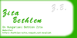 zita bethlen business card